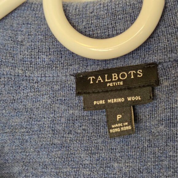 Women's Talbots Petites Blue 100% Wool Button Down Jacket Size P - Picture 3 of 3